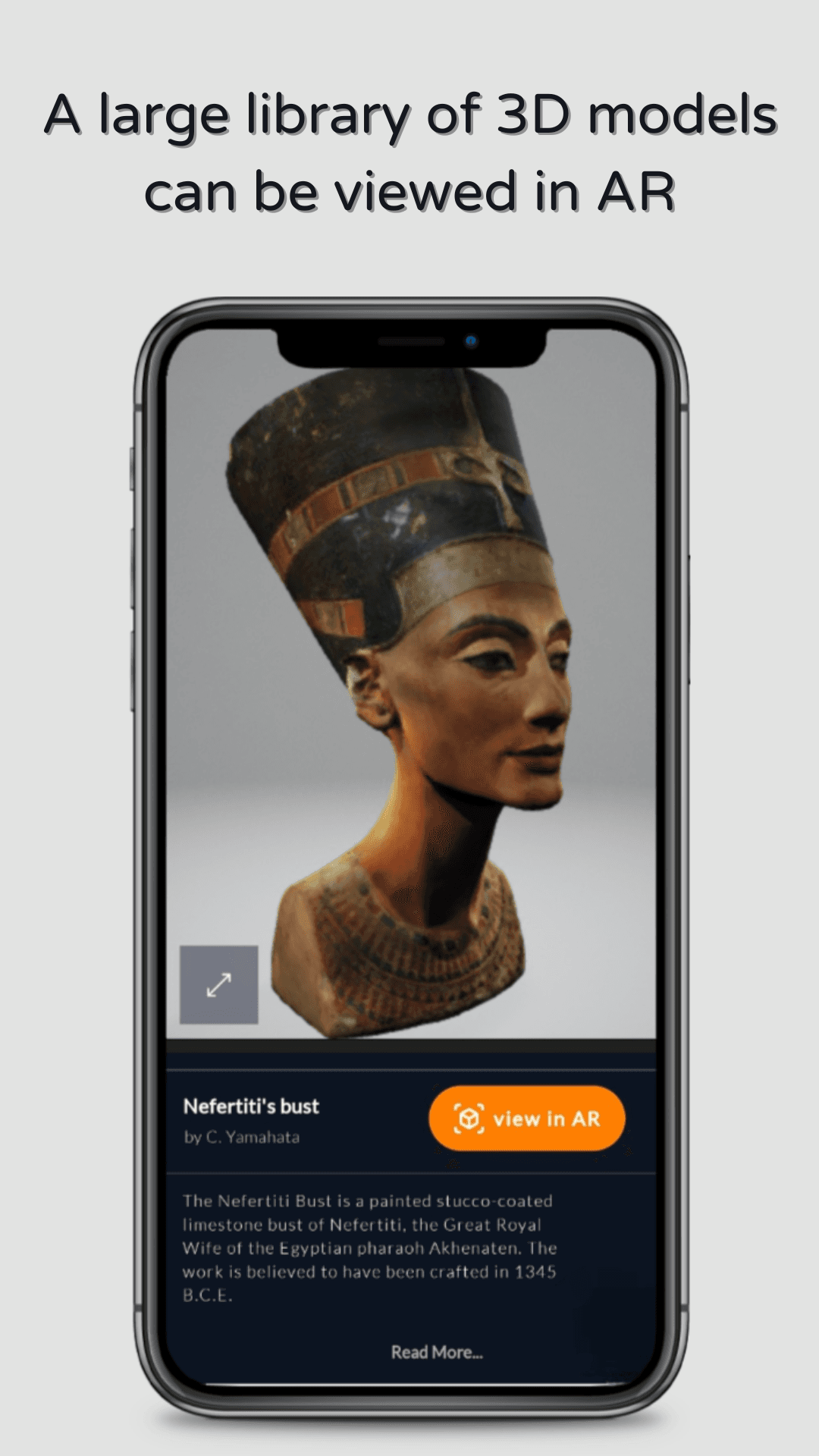 Nefertiti's bust viewed in AR